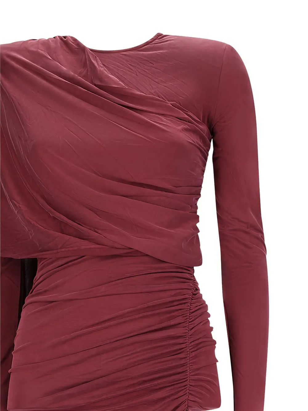 THE ANDAMANE draped long-sleeve dress Rood