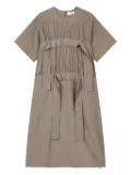 STUDIO TOMBOY frill-detailed short-sleeve mini dress - Brown