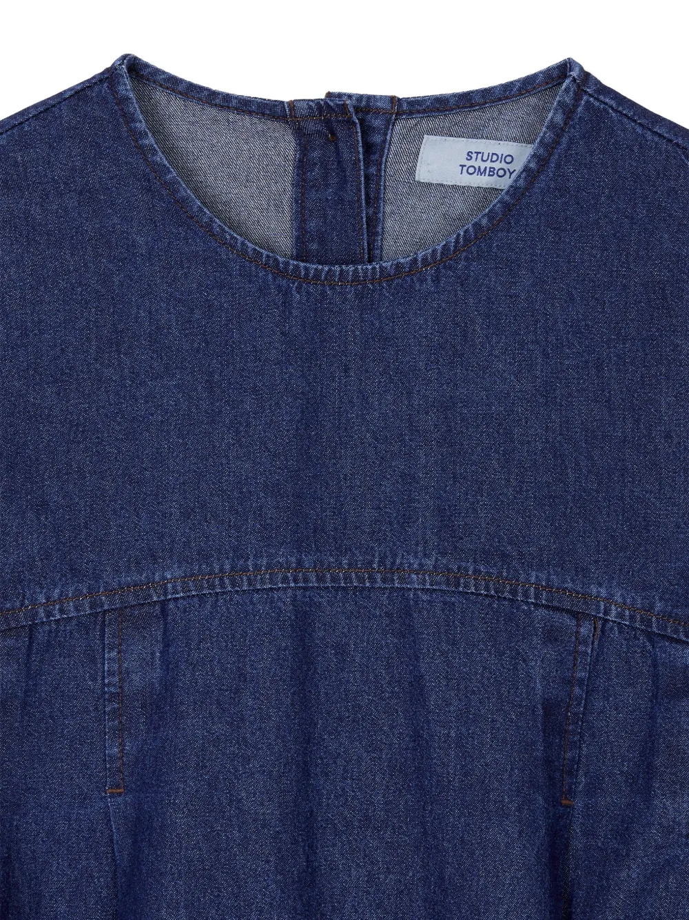STUDIO TOMBOY Denim blousejurk met ceintuur - Blauw