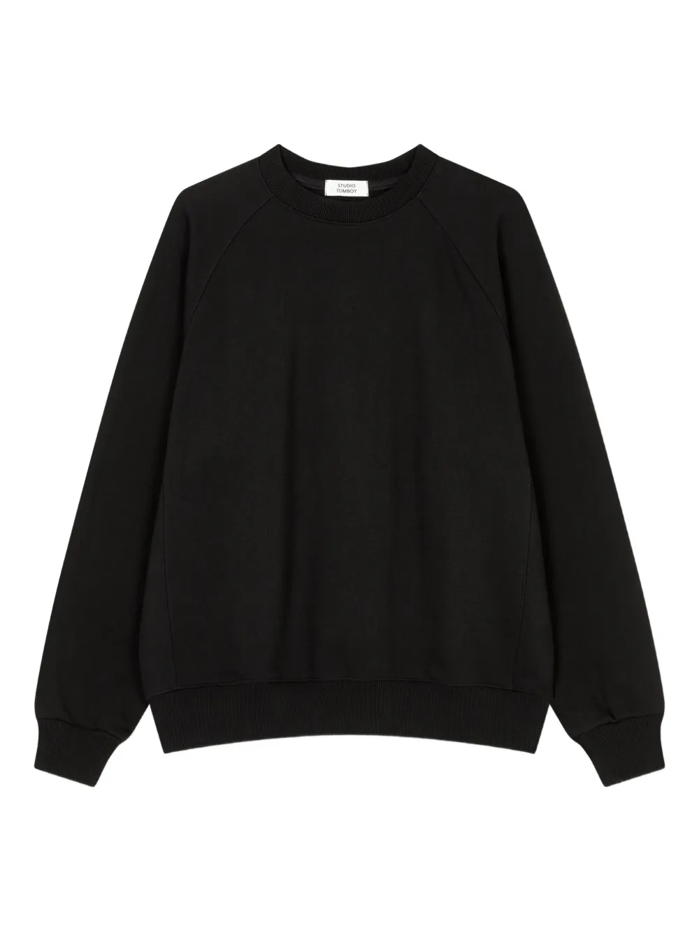 Studio Tomboy Back-logo Ribbed Sweatshirt In Black
