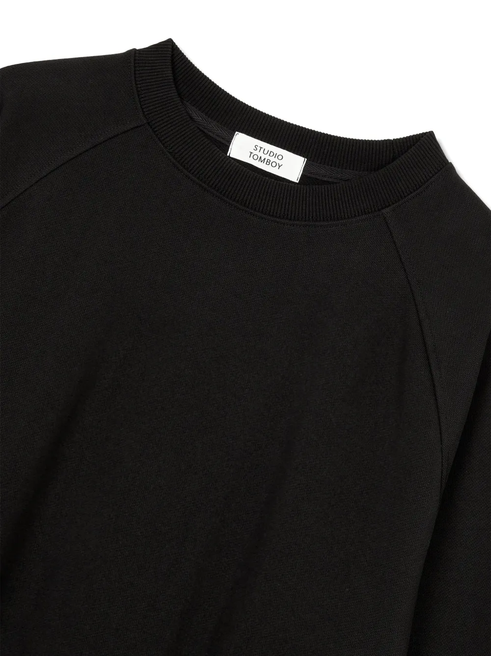 Studio Tomboy Back-logo Ribbed Sweatshirt In Black
