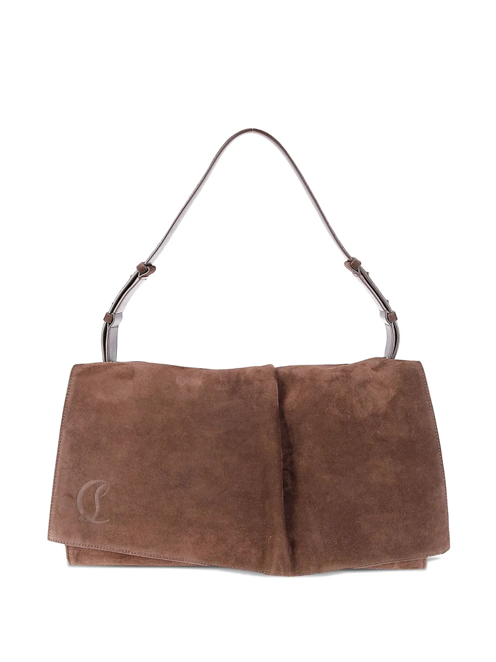 Christian Louboutin large Baggy suede shoulder bag | Brown | Image 1