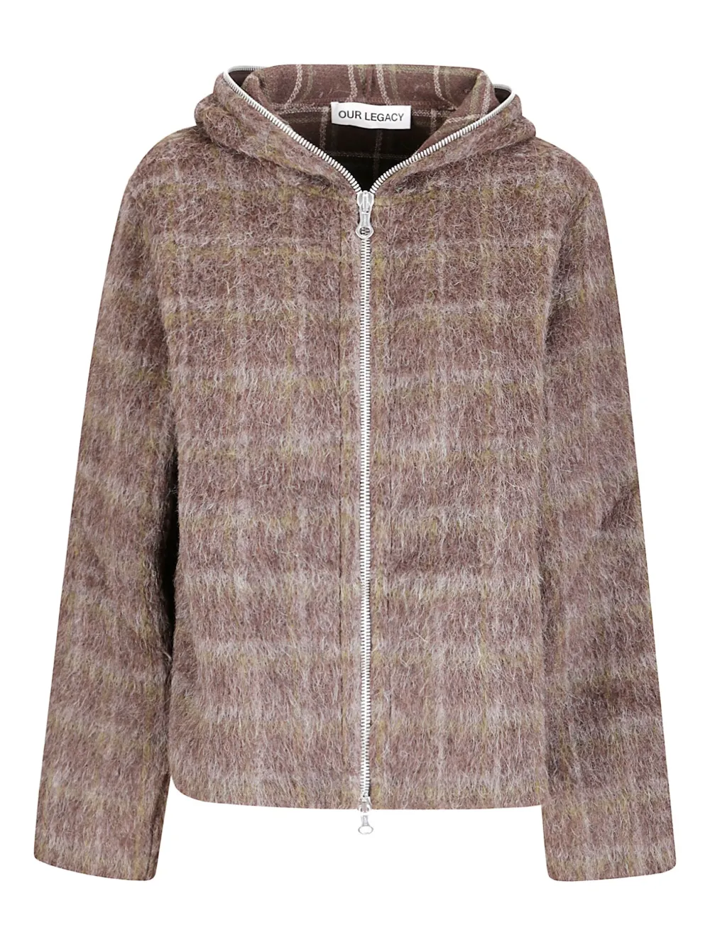 OUR LEGACY check-pattern zip-up cardigan - ブラウン OUR LEGACY check-pattern zip-up cardigan - ブラウン