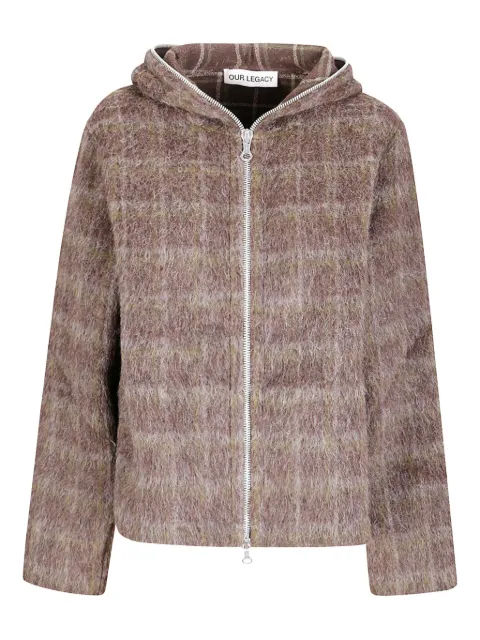 OUR LEGACY check-pattern zip-up cardigan
