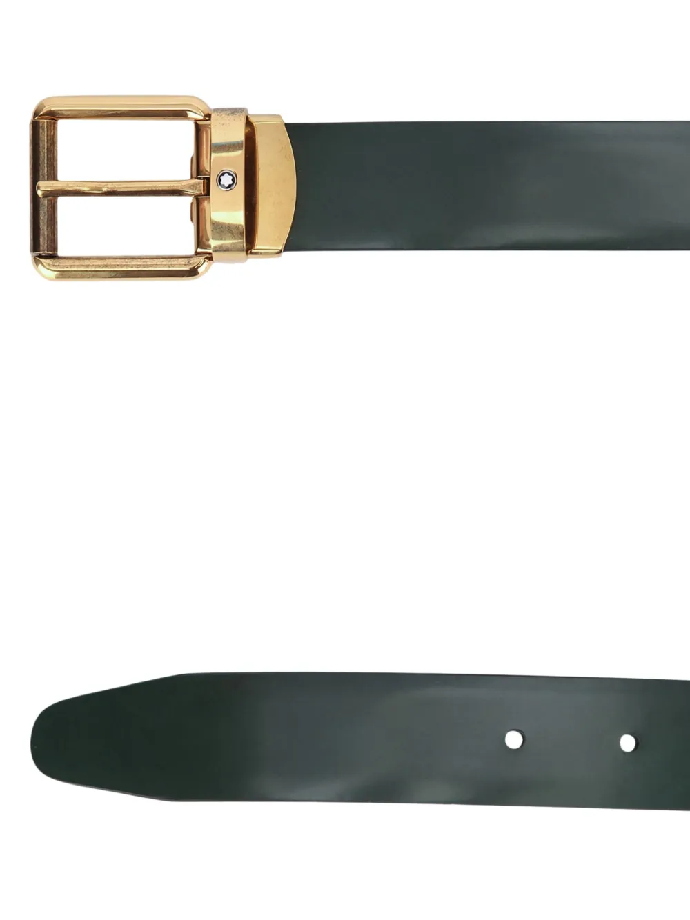 Montblanc buckled leather belt Zwart