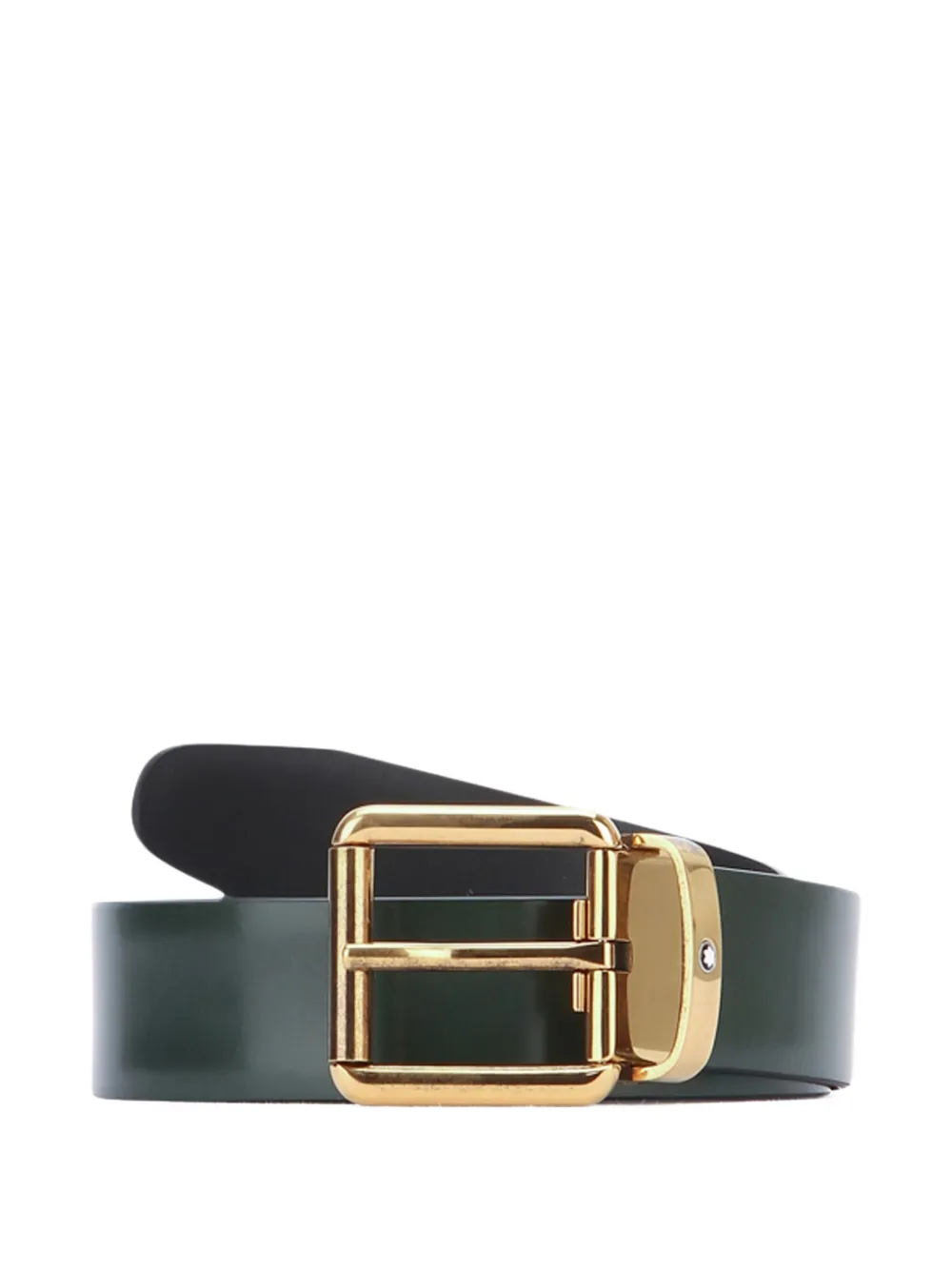 Montblanc buckled leather belt Zwart