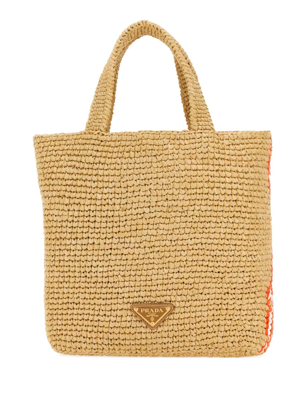 Prada raffia floral tote bag Beige