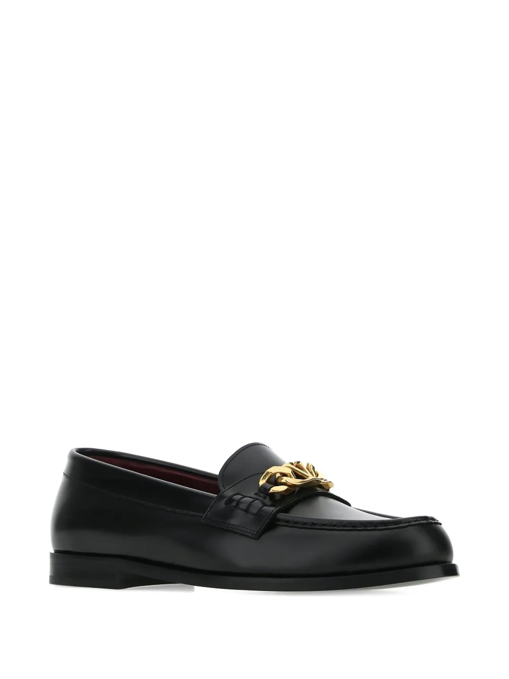 Valentino Garavani chain-link leather loafers - Zwart