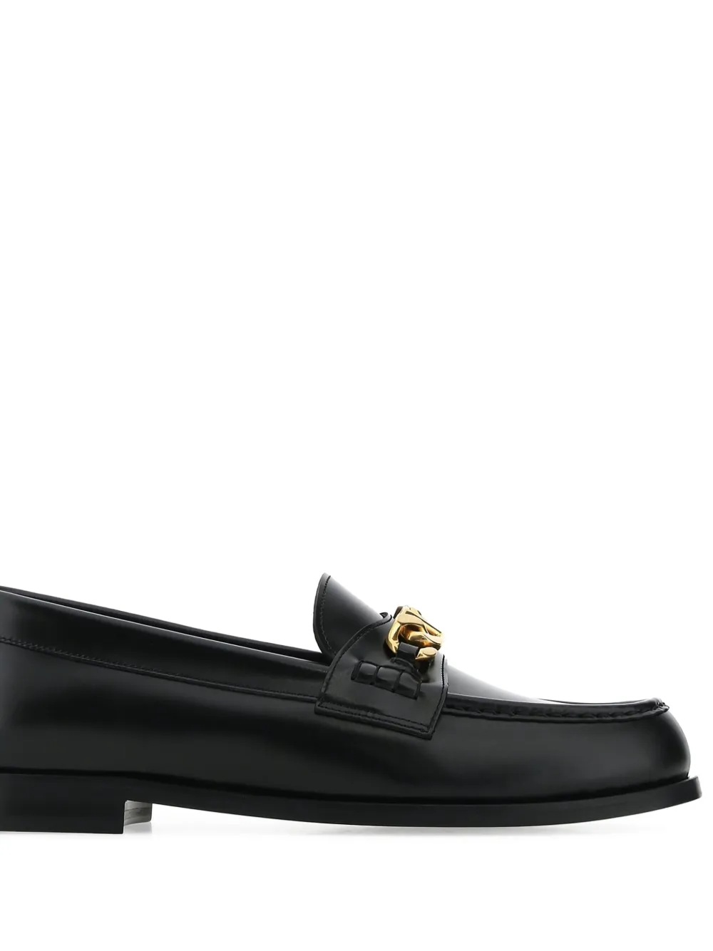 Valentino Garavani chain-link leather loafers Black