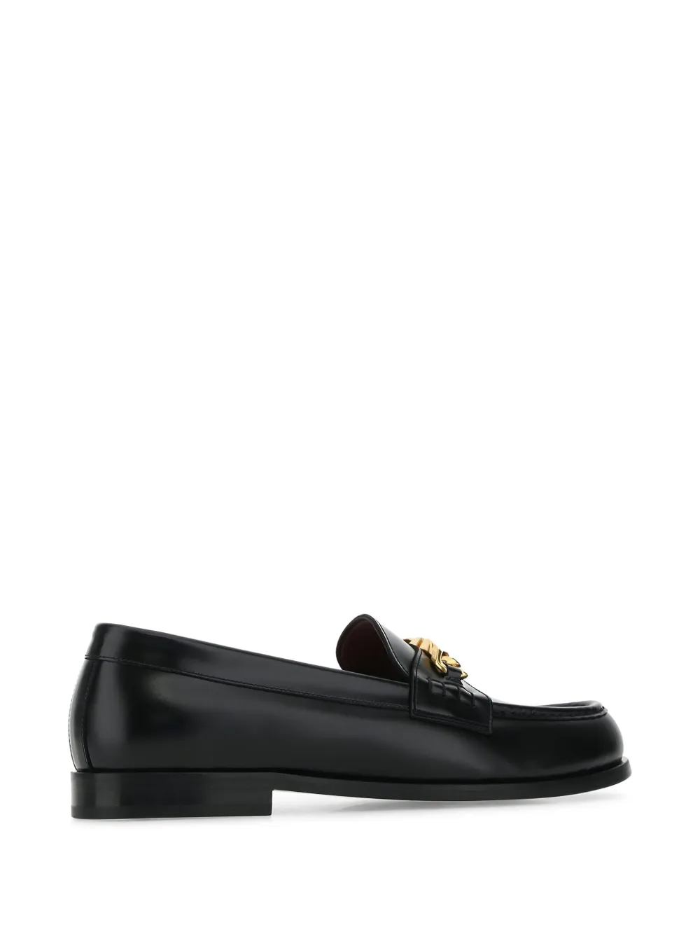 Valentino Garavani chain-link leather loafers Black