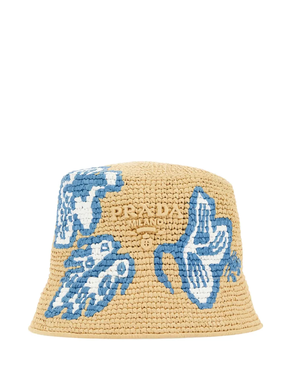 Prada raffia bucket hat Beige