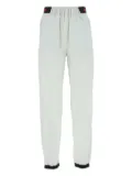 Prada elastic-waistband straight-leg trousers - White