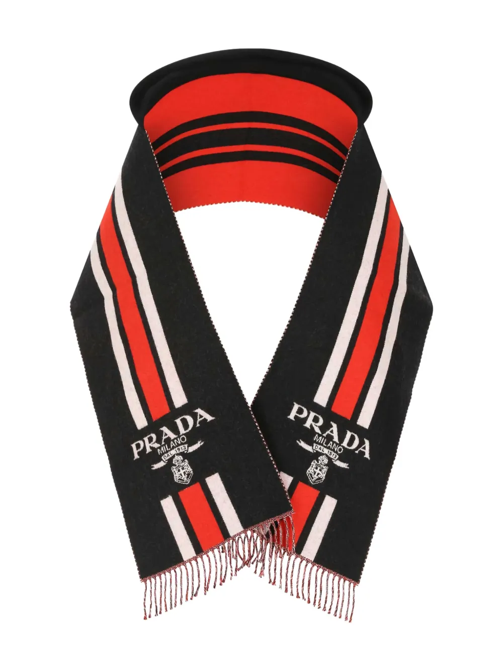 striped logo scarf