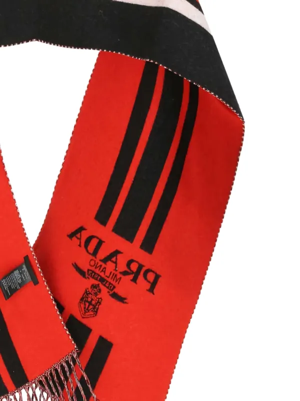 Prada ストライプ ロゴ スカーフ | ブラック | FARFETCH JP