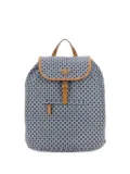 Prada printed-pattern leather-trimmed backpack - Blue