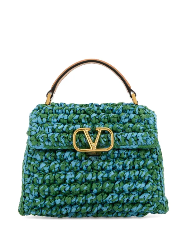 VALENTINO GARAVANIバッグ 外袋付き Valentino Garavani Vロゴ ラフィア ミニバッグ | グリーン | FARFETCH JP