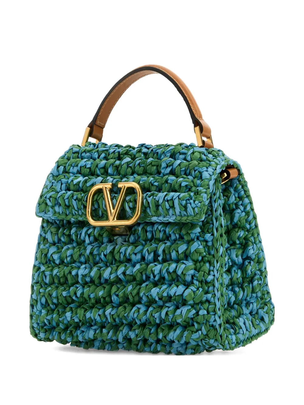 raffia VLogo mini bag