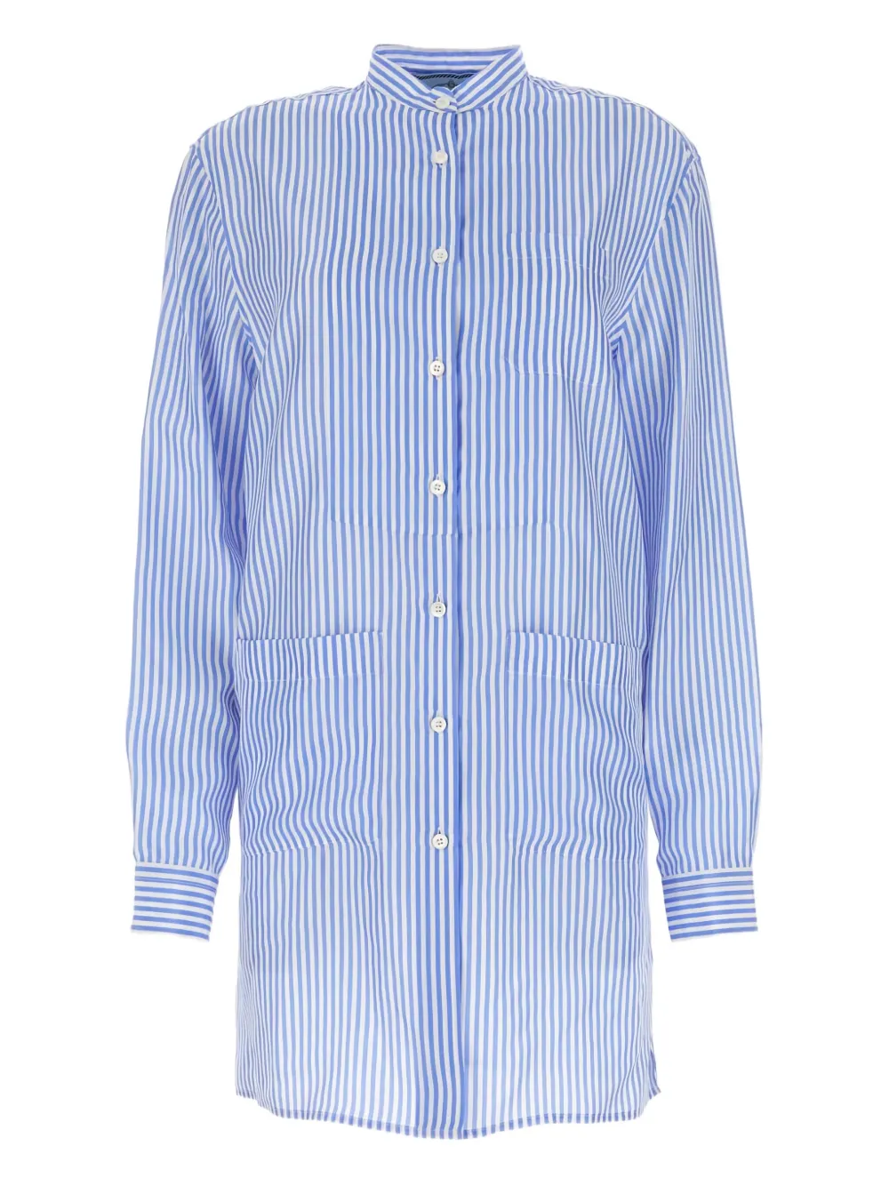 Prada striped silk shirt Blauw