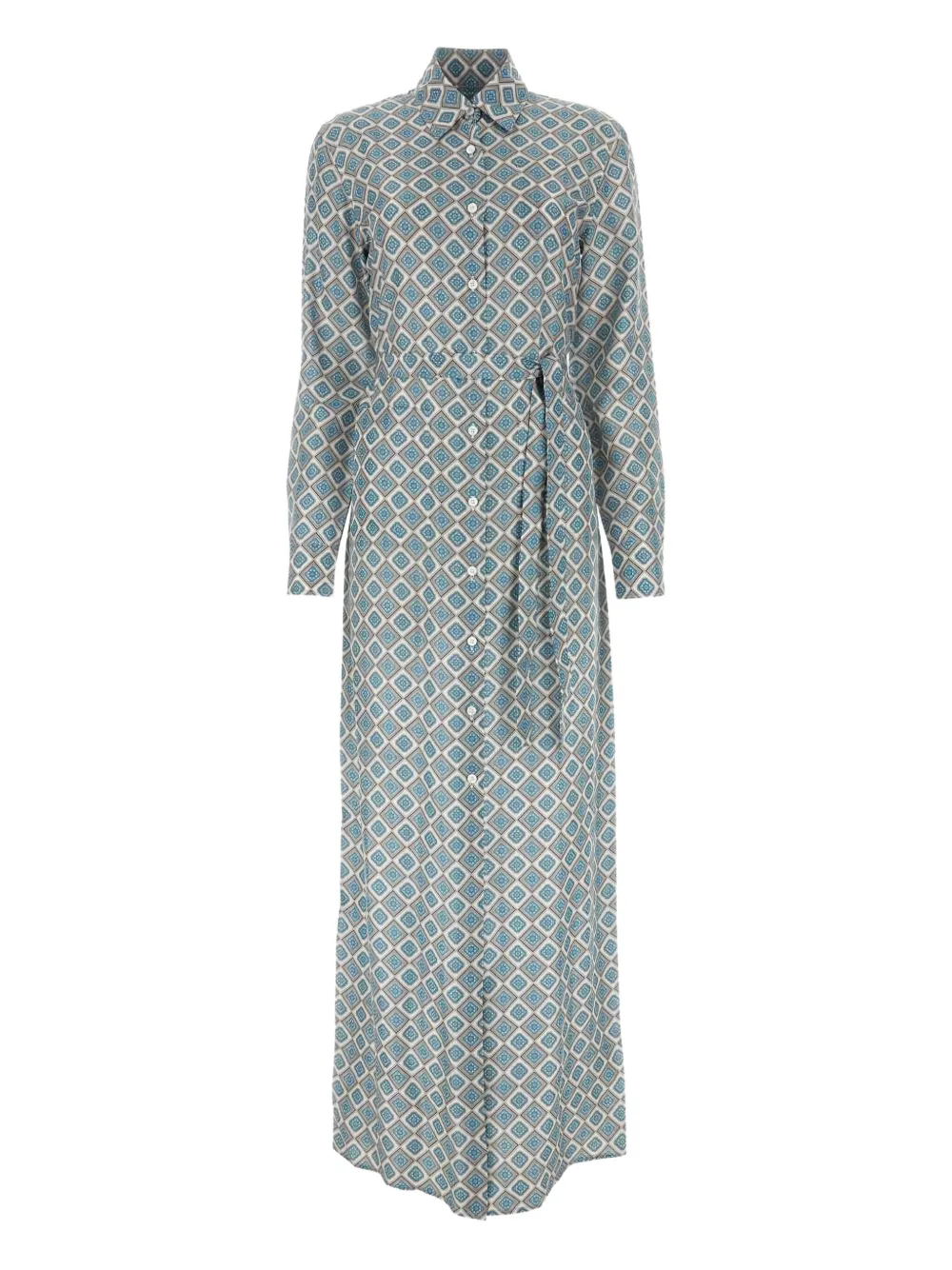 Prada geometric-print shirt dress Blauw