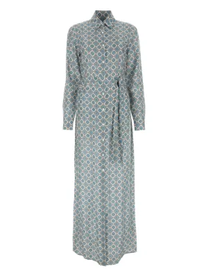 ワンピース PRADA Embroidered chambray shirt dress Prada Embroidered Chambray Shirt Dress – LOZURI®