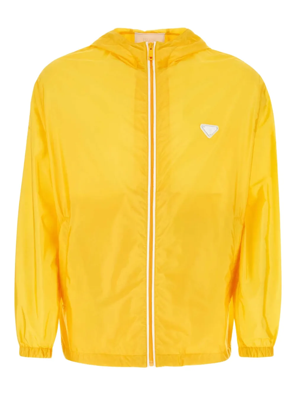 Prada hooded zip-front jacket Geel