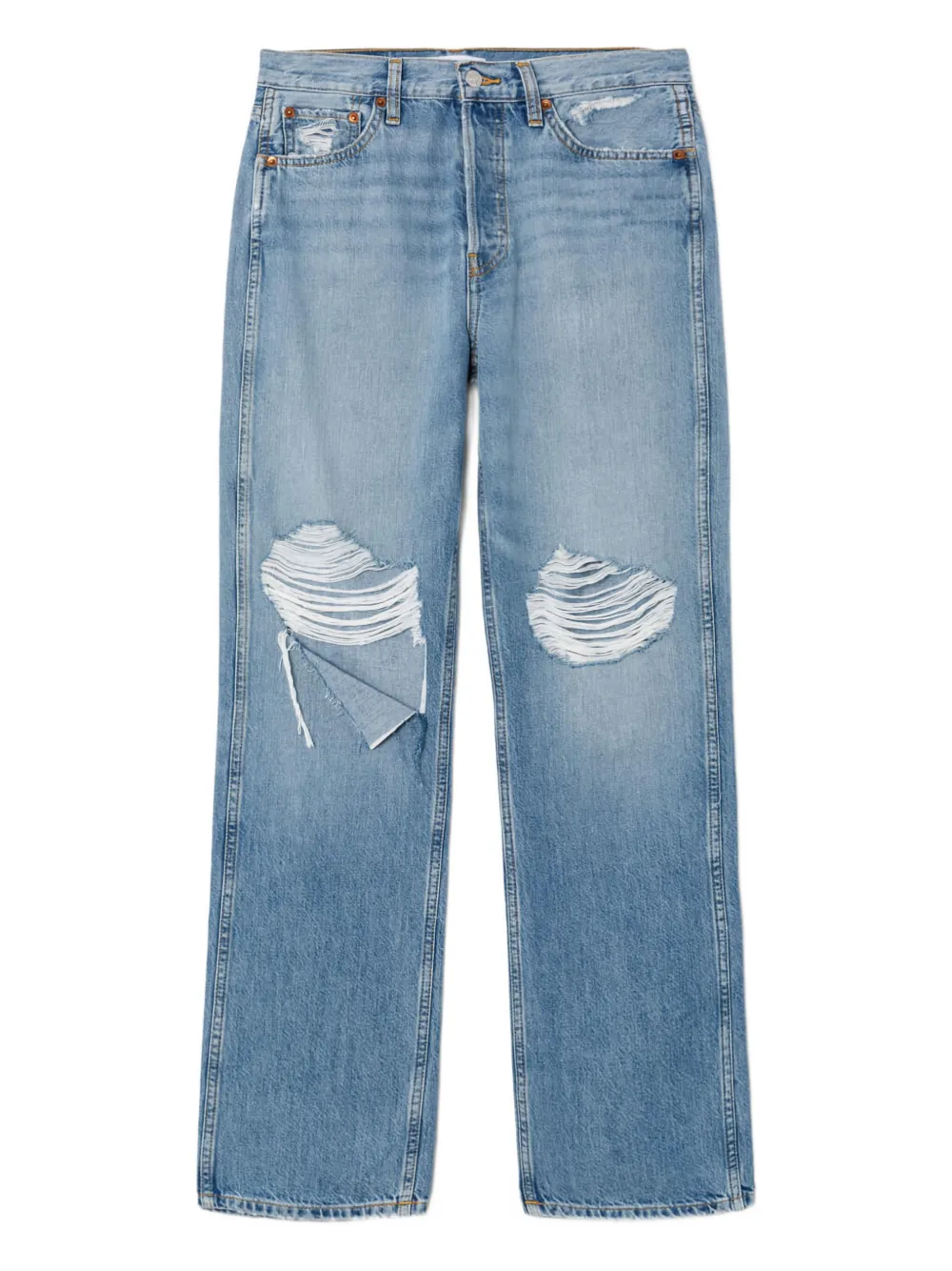 RE DONE 90s high-rise distressed jeans Blauw