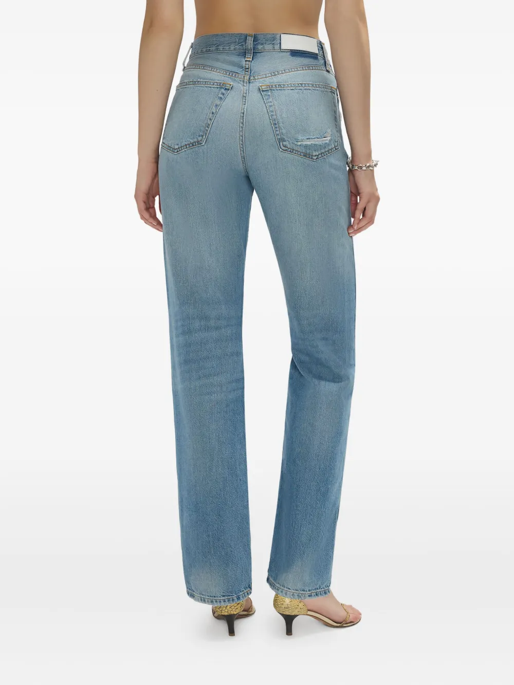 RE DONE 90s high-rise distressed jeans Blauw
