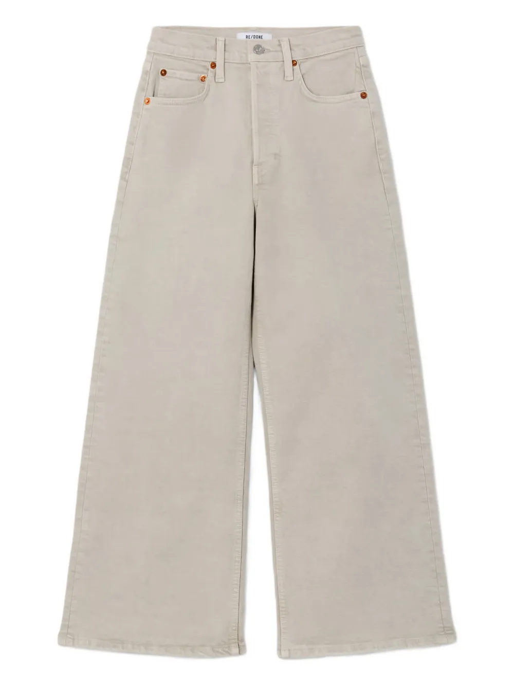 RE DONE high-rise jeans PEBBLE