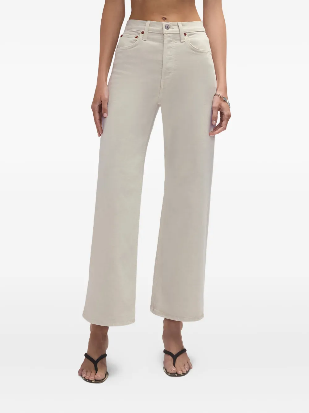 RE/DONE high-rise jeans - PEBBLE