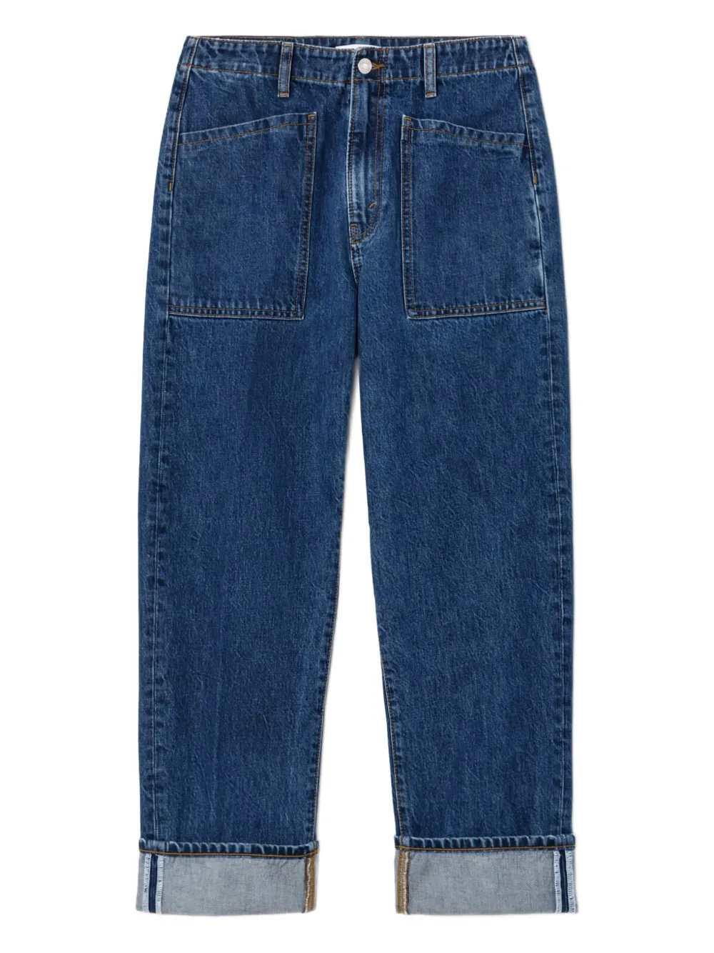 RE DONE Bender double-pocket cuffed jeans Blauw