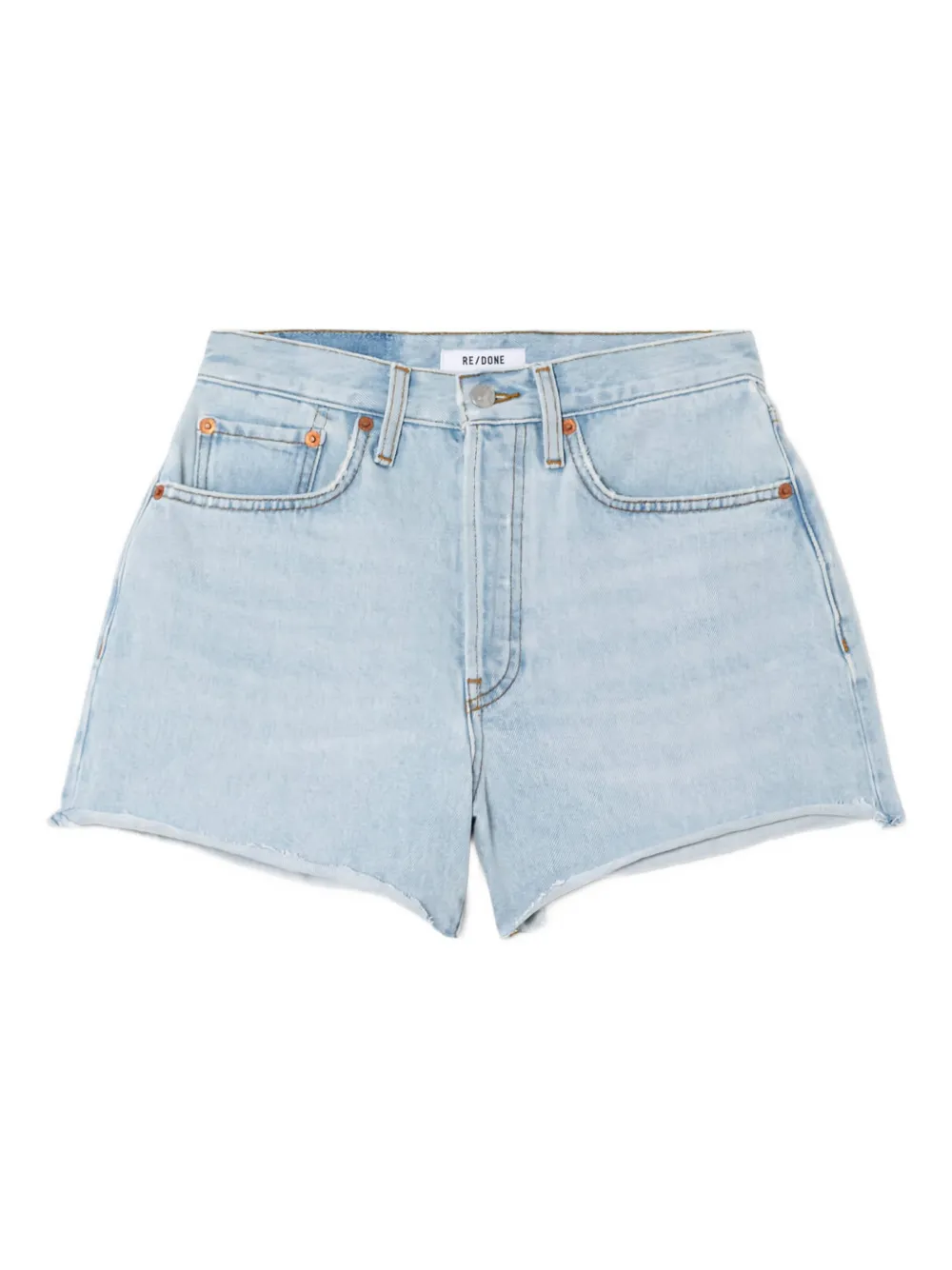 RE DONE 70s high-rise frayed shorts Blauw