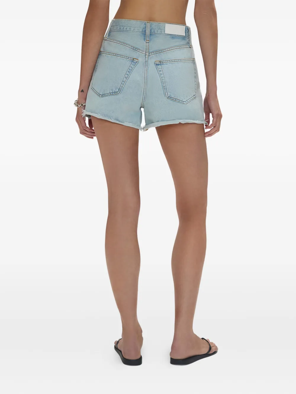 RE DONE 70s high-rise frayed shorts Blauw