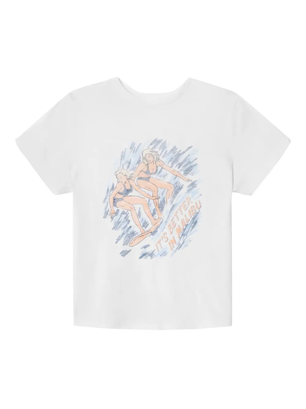 RE DONE Surfer Girls graphic T-shirt Wit