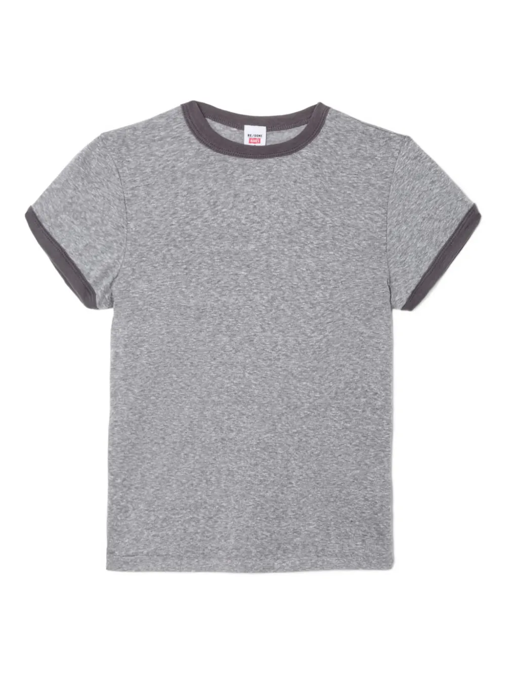 Re/done Ringer-detail Tee In Gray