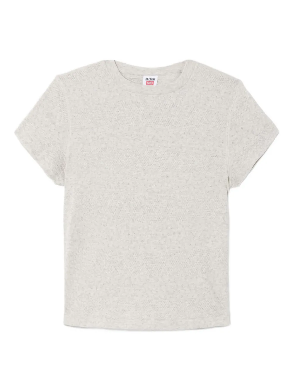 RE DONE pointelle short-sleeve tee Grijs