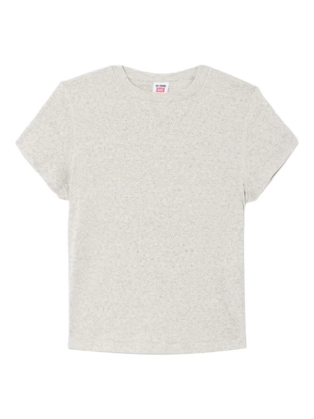 RE/DONE pointelle short-sleeve tee | Grey | Image 1