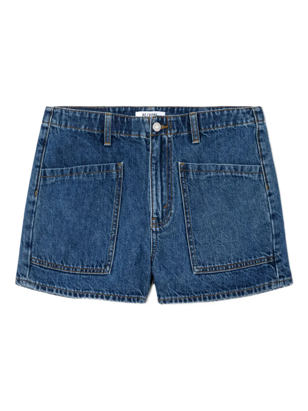 RE DONE The Bender pocket-detail denim shorts Blauw