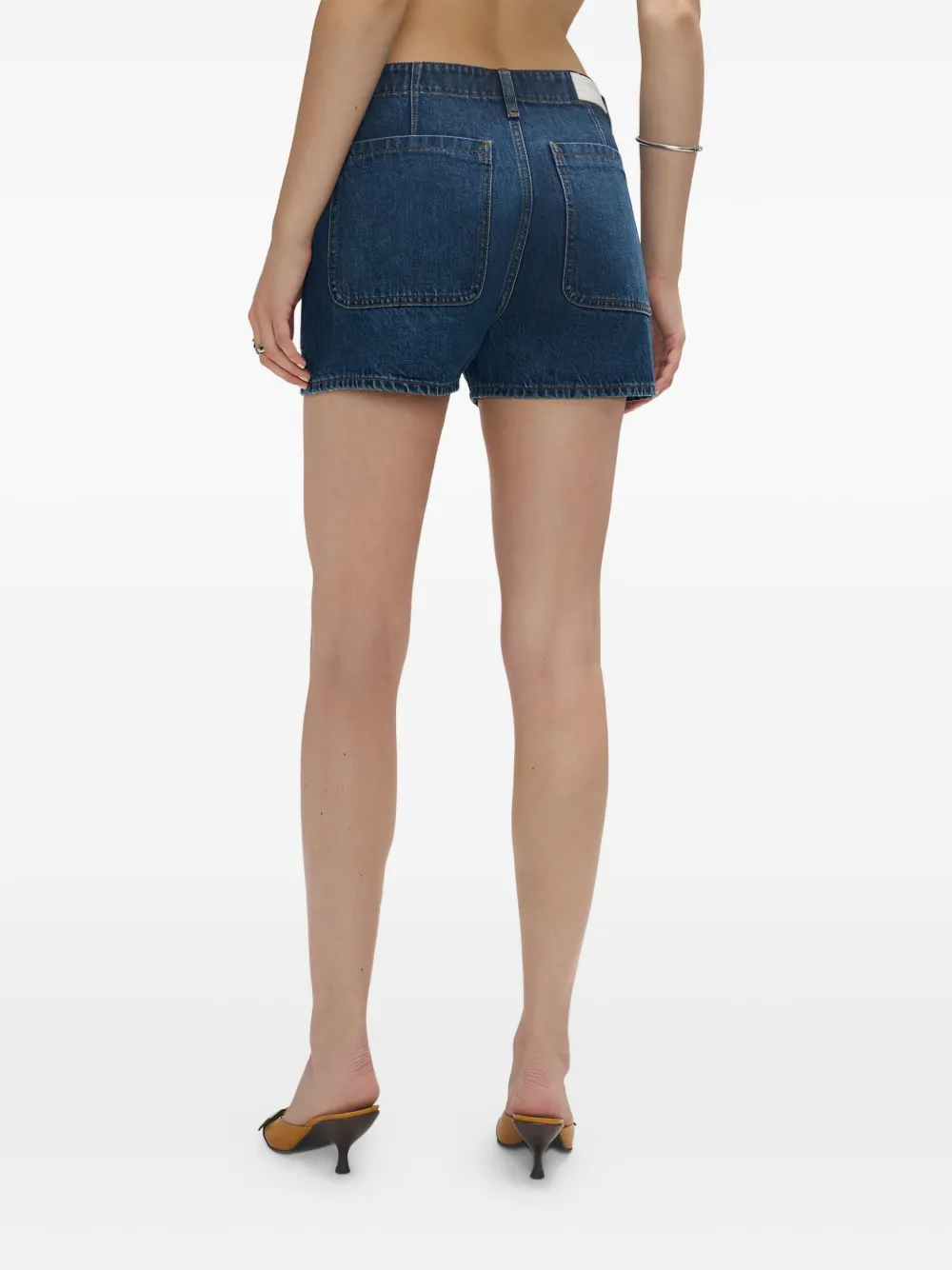 RE DONE The Bender pocket-detail denim shorts Blauw