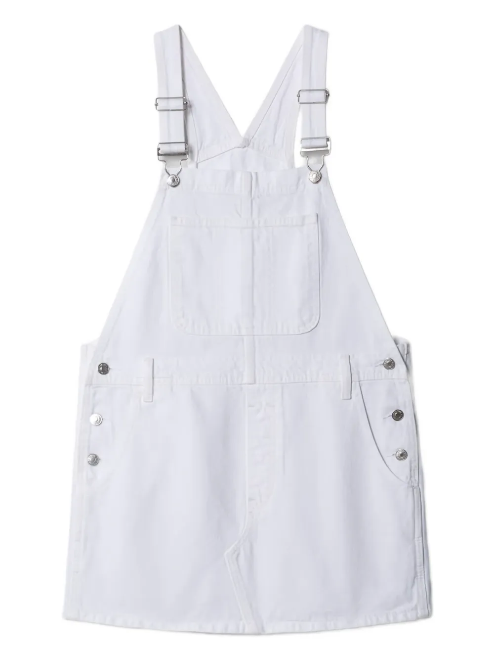 RE/DONE straps pocket mini dress - Bianco