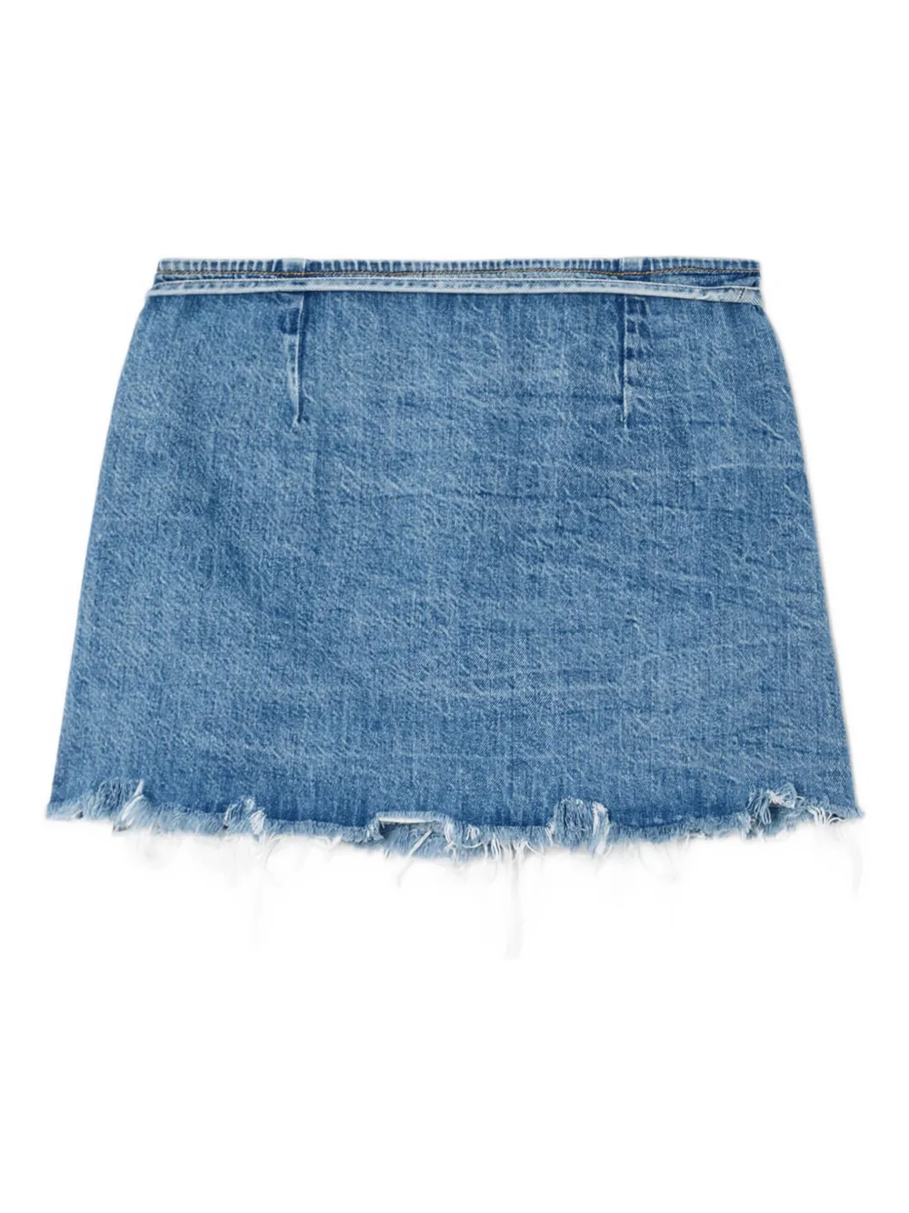 RE DONE The Beach frayed wrap mini skirt Blauw