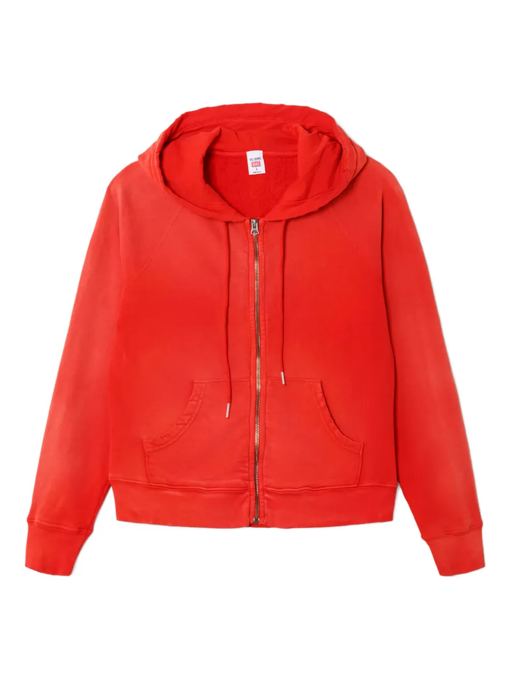 RE DONE zip-up hooded sweatshirt Rood