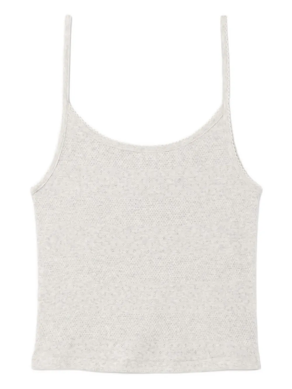 RE DONE pointelle spaghetti-strap top Wit