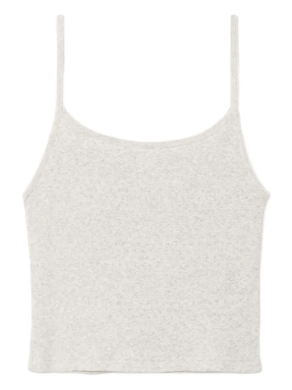 RE DONE pointelle spaghetti-strap top Wit