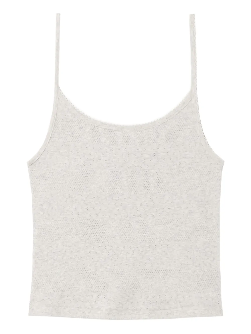 RE DONE Pointelle top met spaghettibandjes Wit