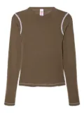 RE/DONE contrast-stitch long-sleeve tee - Brown