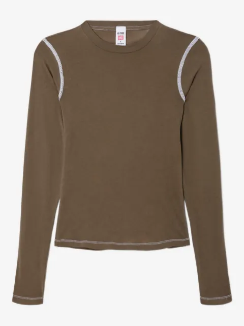 RE/DONE contrast-stitch long-sleeve tee
