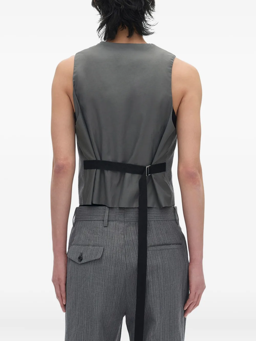 Ann Demeulemeester Pinstripe-pattern Waistcoat In Gray