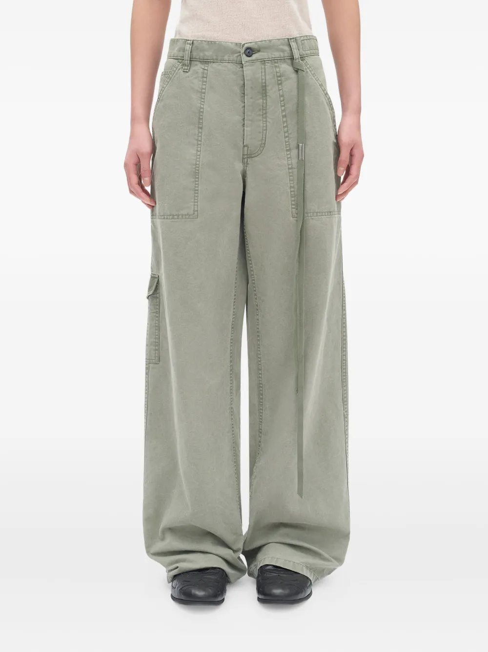 Ann Demeulemeester cargo cotton trousers | Green | Image 1
