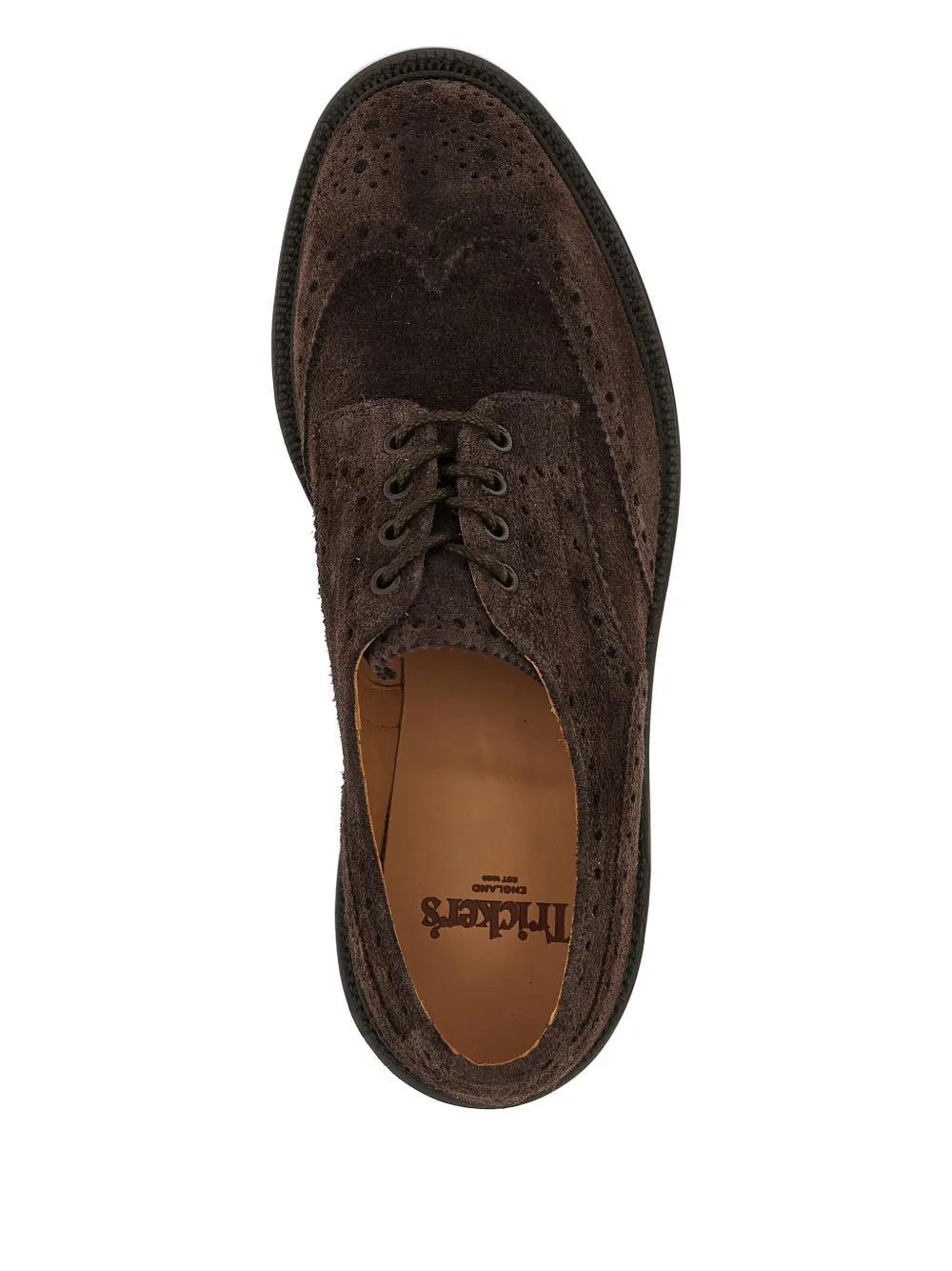 Tricker's Bourton suede lace-up oxford shoes Brown