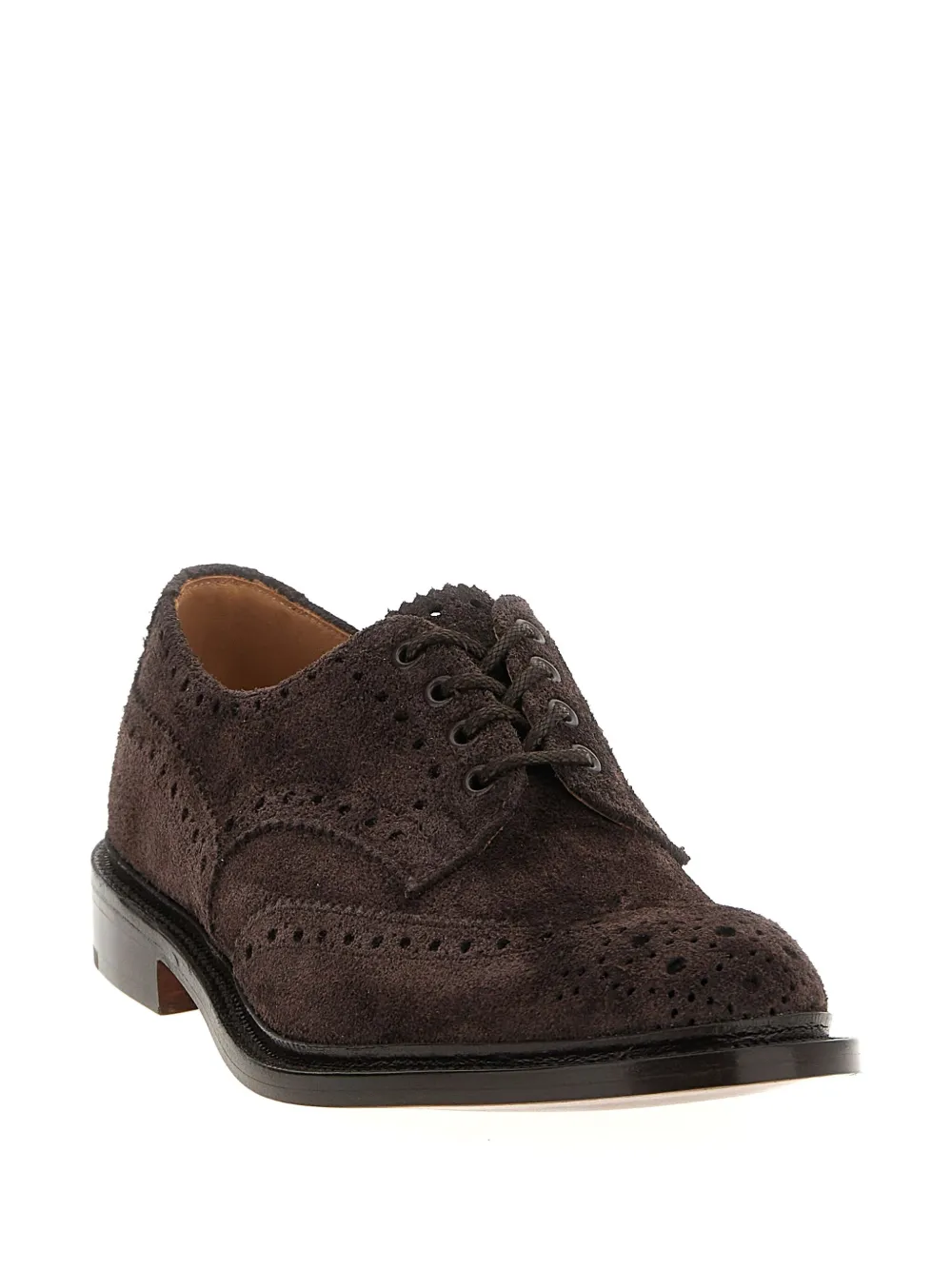 Tricker's Bourton suede lace-up oxford shoes Brown